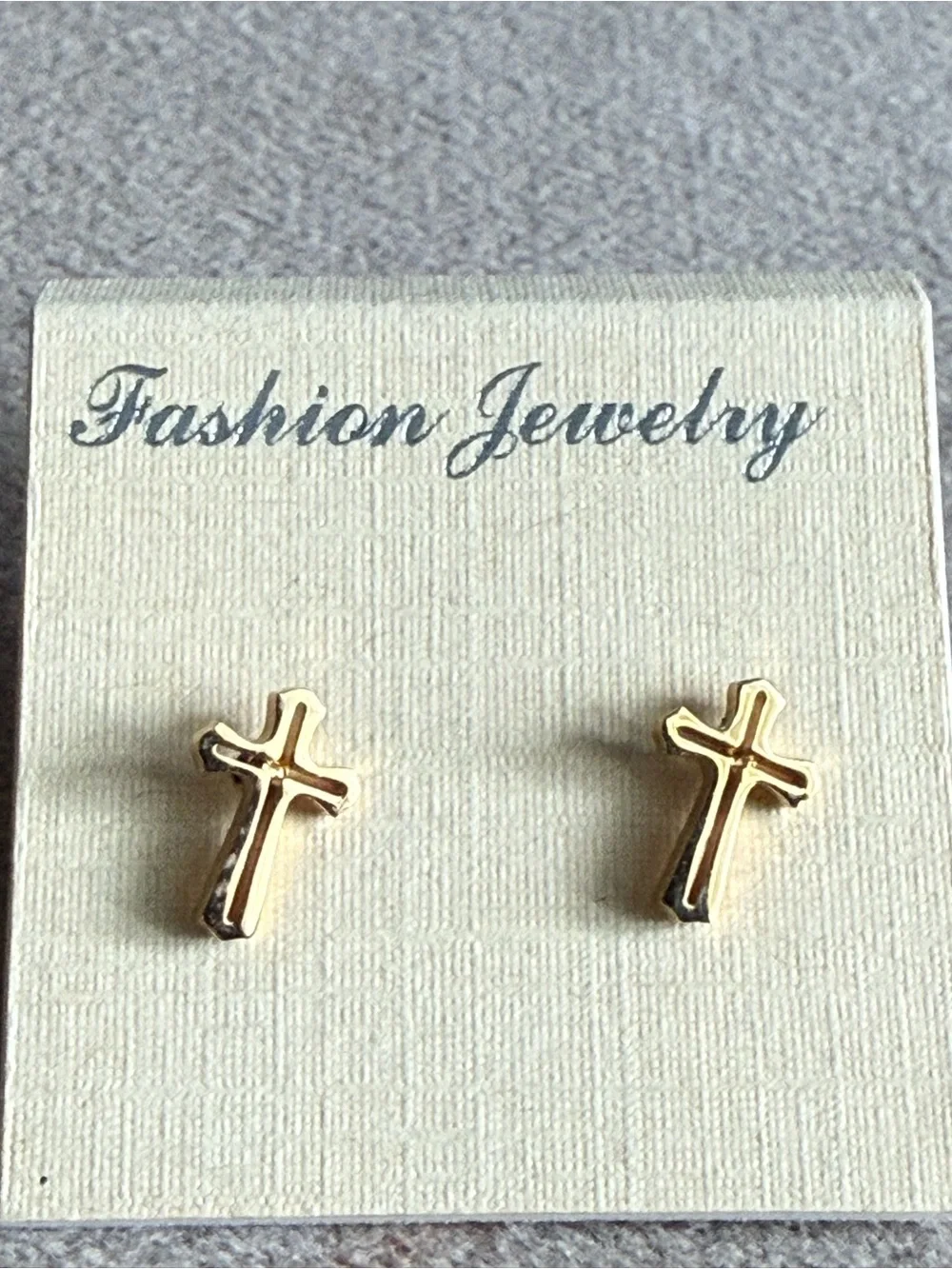 Fashion Jewelry Gold Cross Stud Earrings for Women